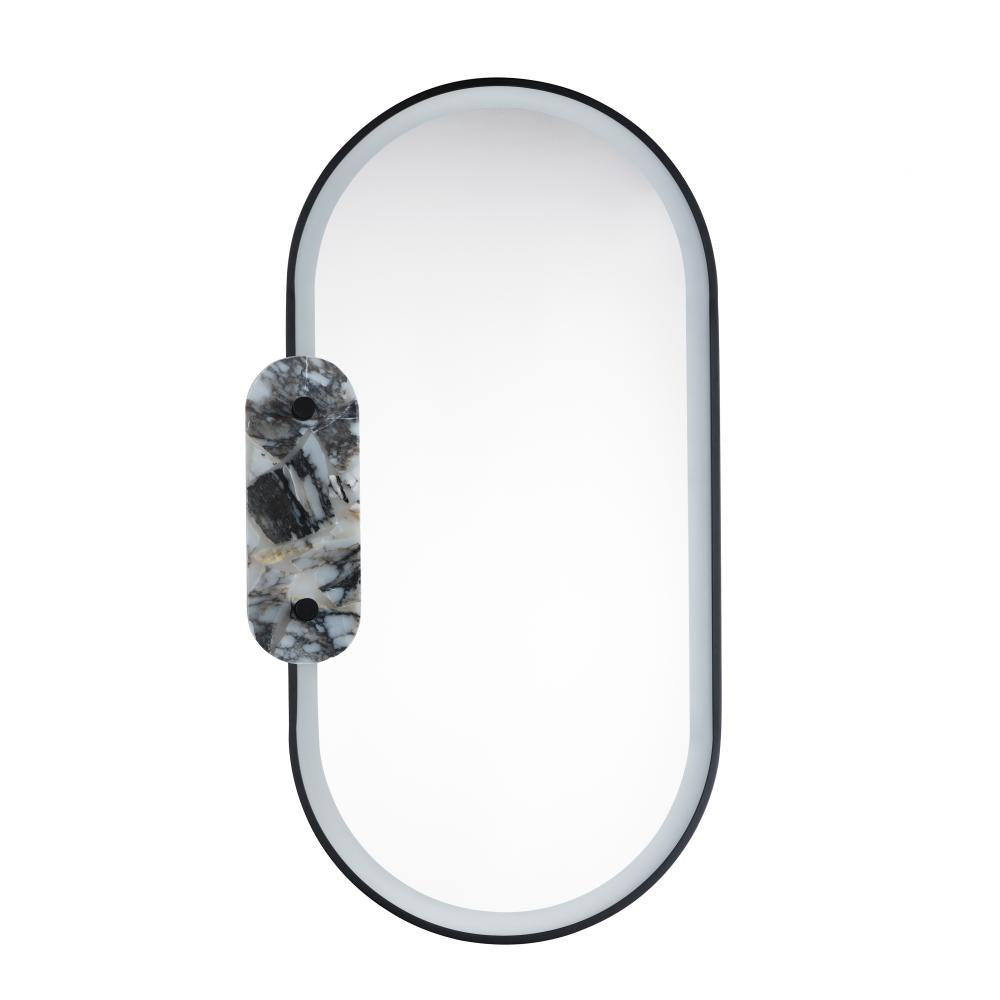 Studio M STONEWALL SM24800ARYBK Oval Lighted LED Mirror By Nina Magon, for Studio M - Black, Striae Arya