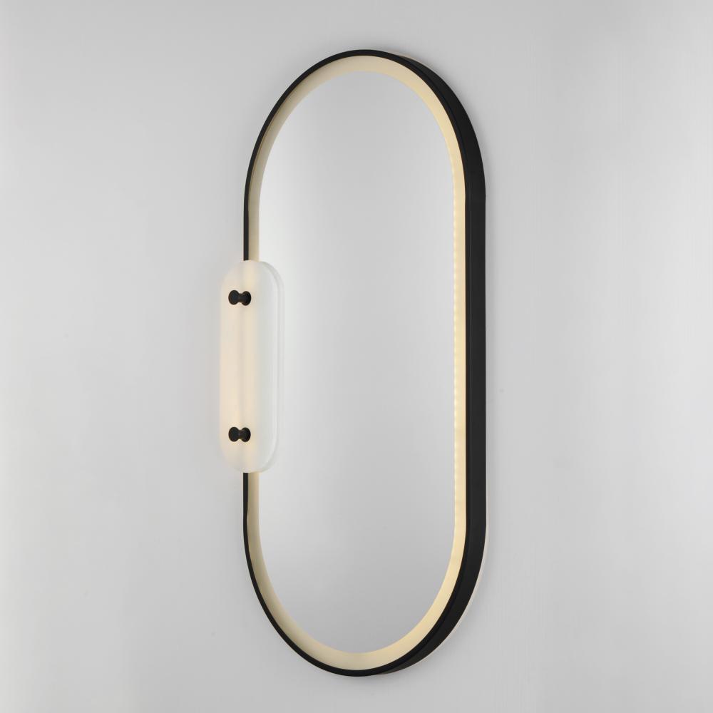 Studio M STONEWALL SM24800WABK Oval Lighted Mirror Traditional - Black