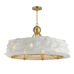 Studio M Shroud SM42408WTNAB 8-Light Chandelier - Natural Aged Brass, White shade