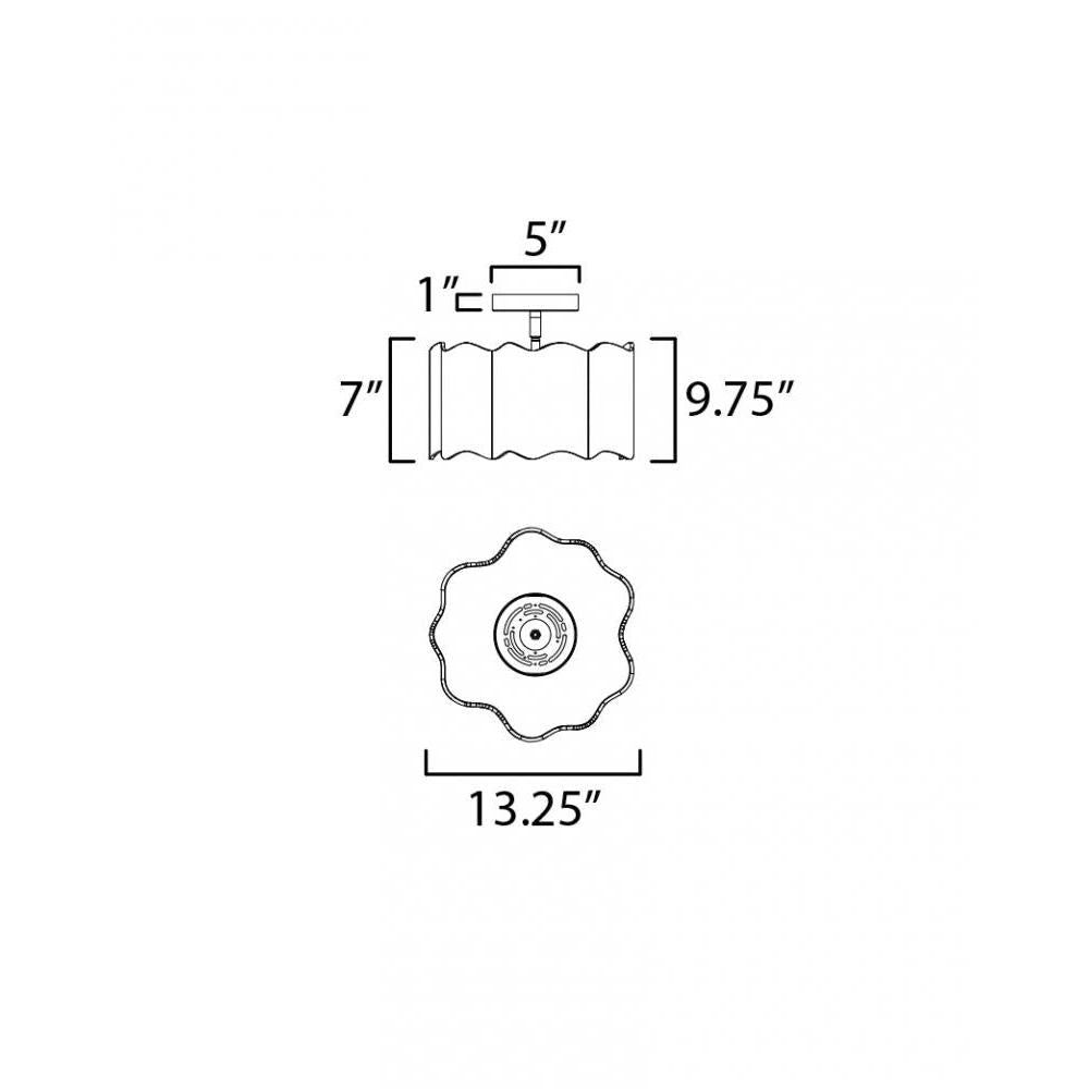 Studio M SM73880WTGLD Curtain Call Semi Flush Ceiling Light Fixture