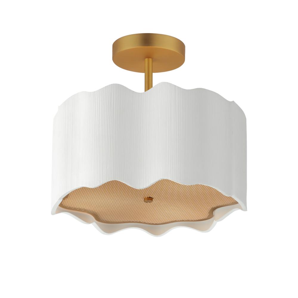Studio M SM73880WTGLD Curtain Call Semi Flush Ceiling Light Fixture